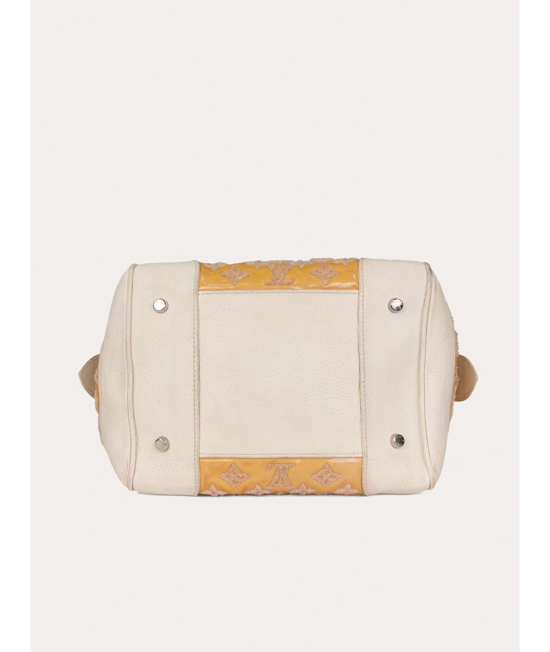 LOUIS VUITTON Желтая кожаная сумка с короткими ручками, фото 5