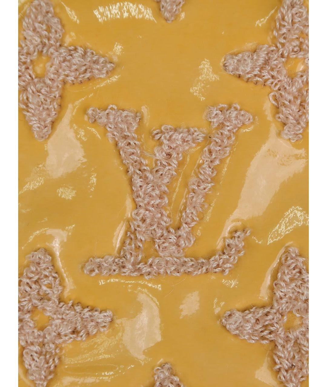 LOUIS VUITTON Желтая кожаная сумка с короткими ручками, фото 7