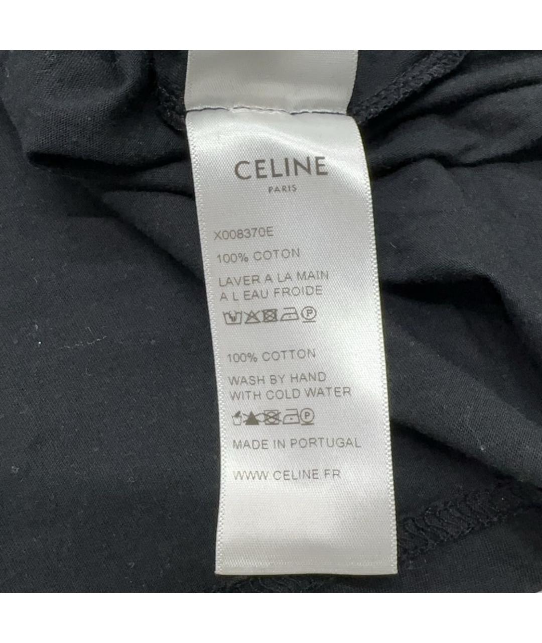 CELINE Черная хлопковая футболка, фото 7
