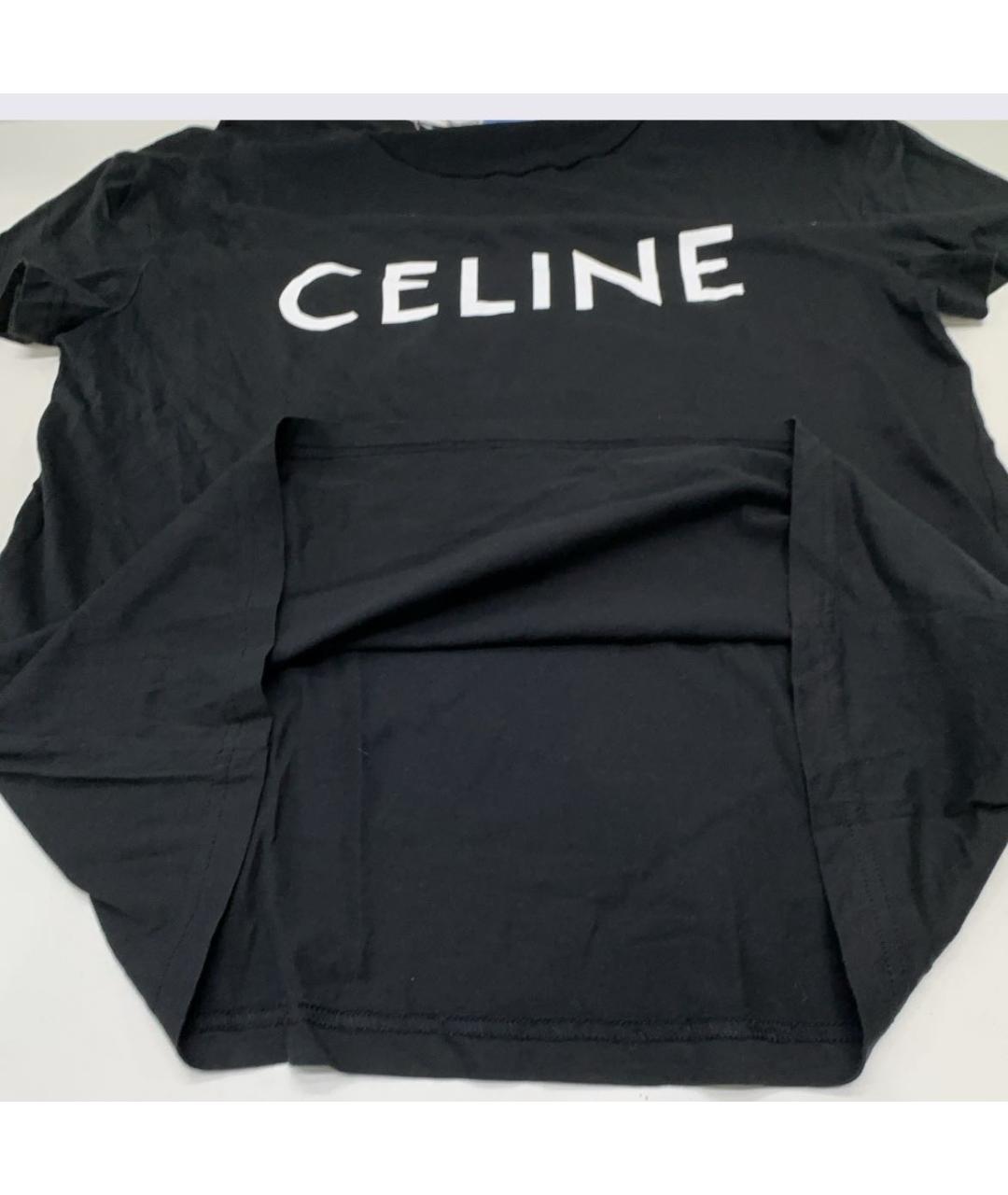 CELINE Черная хлопковая футболка, фото 4