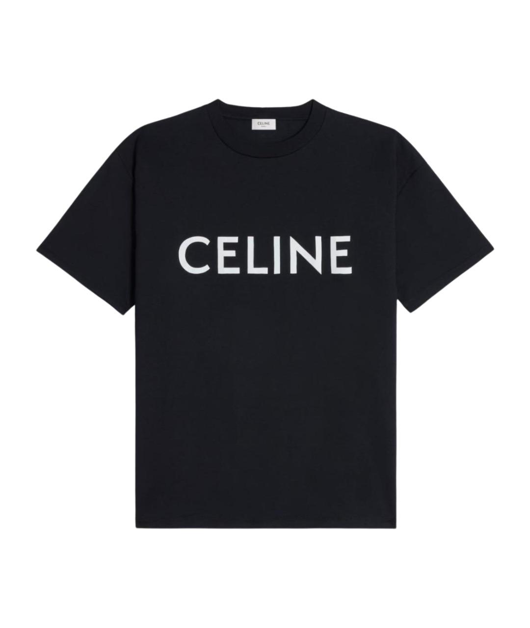 CELINE Черная хлопковая футболка, фото 1