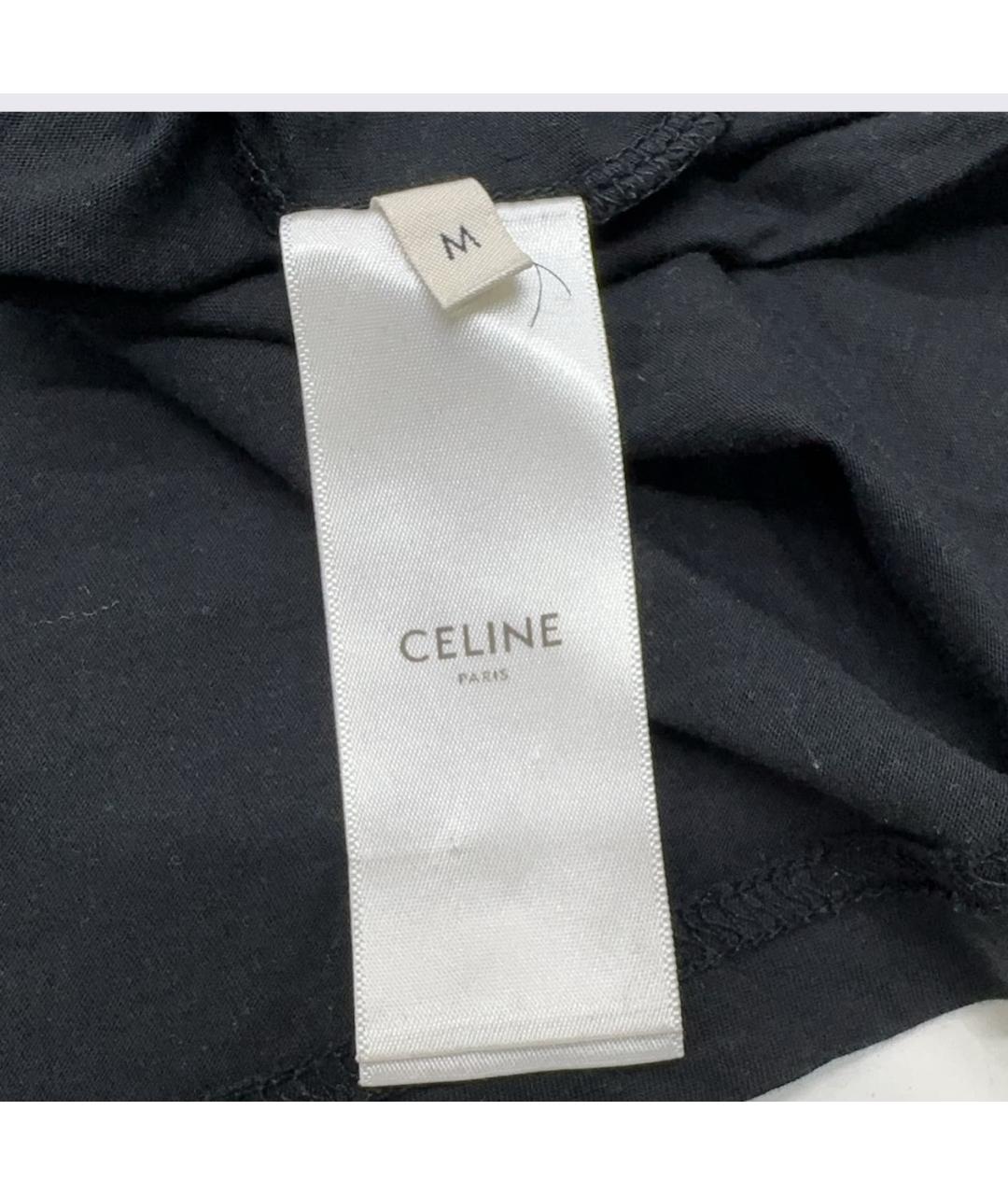 CELINE Черная хлопковая футболка, фото 6