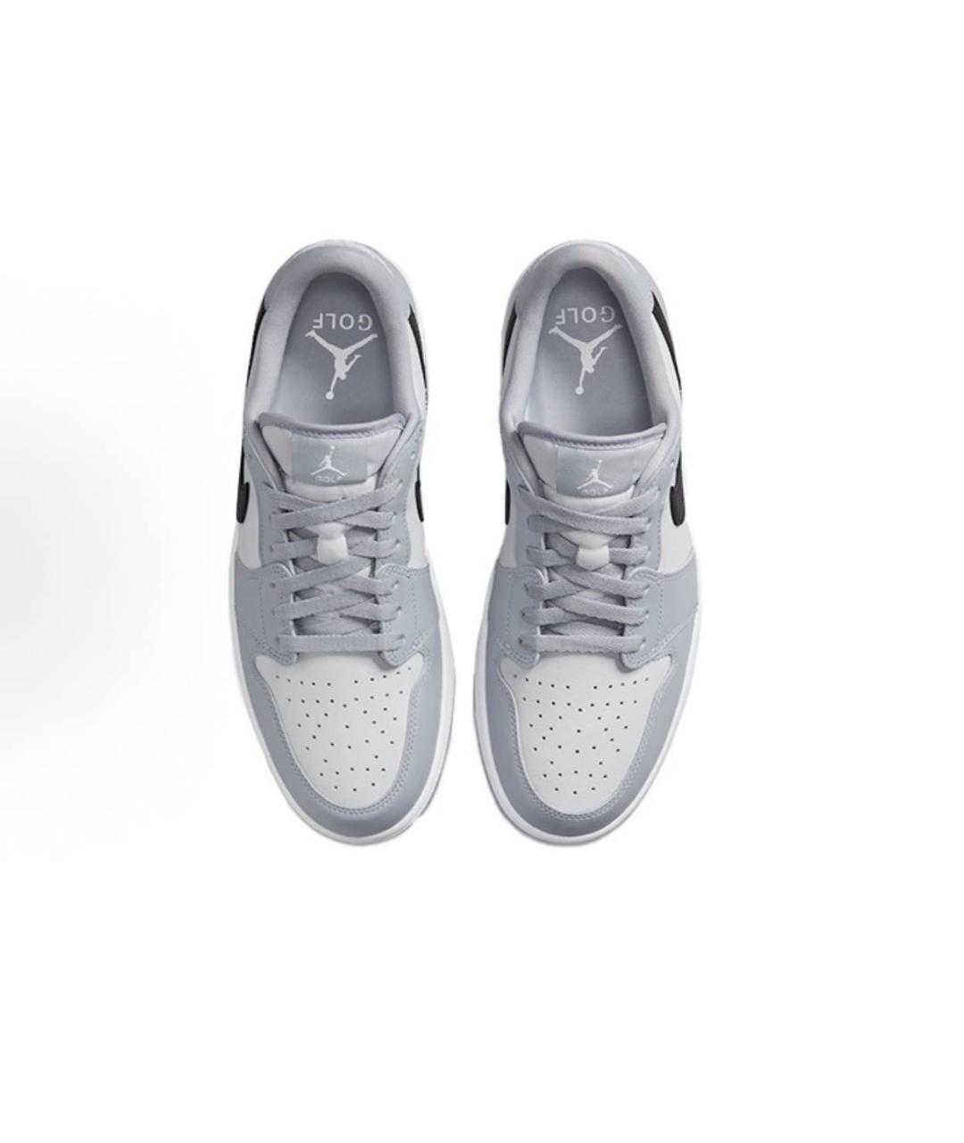 JORDAN Серые кожаные низкие кроссовки / кеды, фото 3