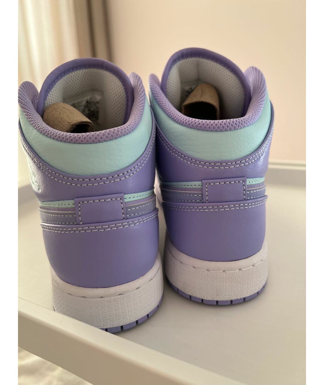 JORDAN Фиолетовые кожаные кроссовки, фото 4