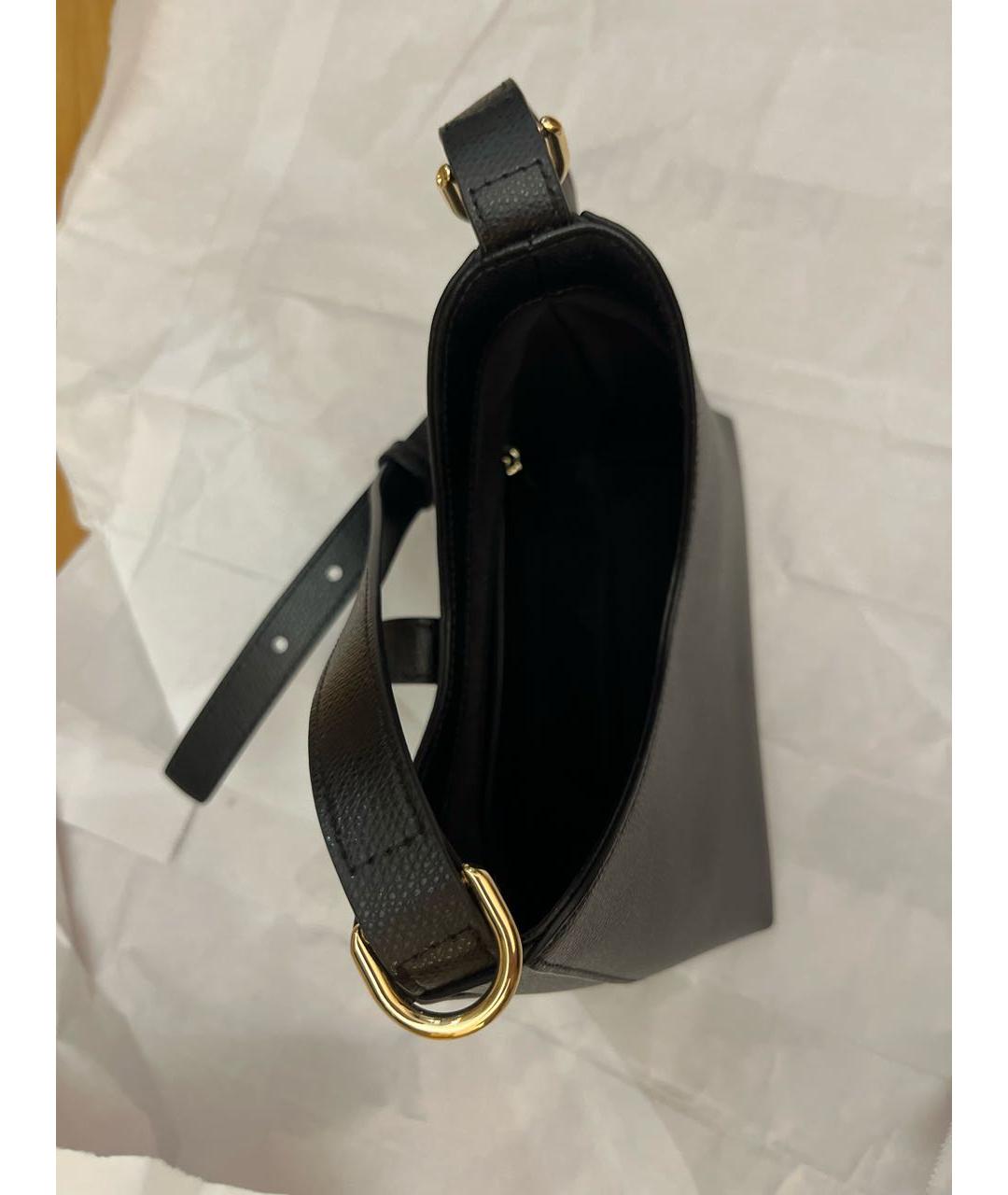 FURLA Черная кожаная сумка с короткими ручками, фото 4