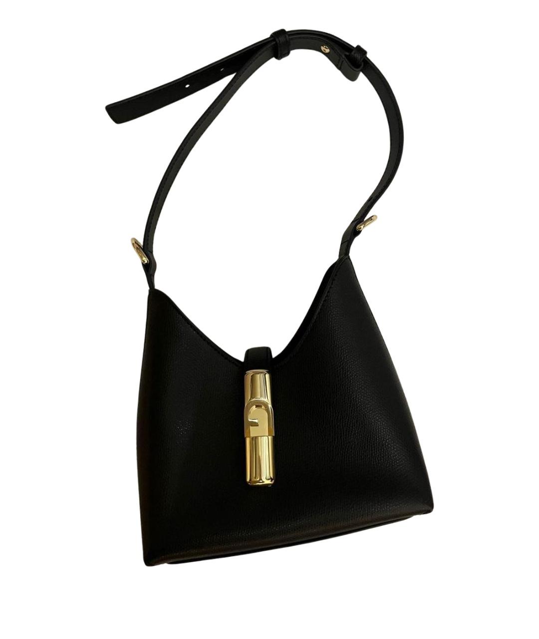 FURLA Черная кожаная сумка с короткими ручками, фото 1