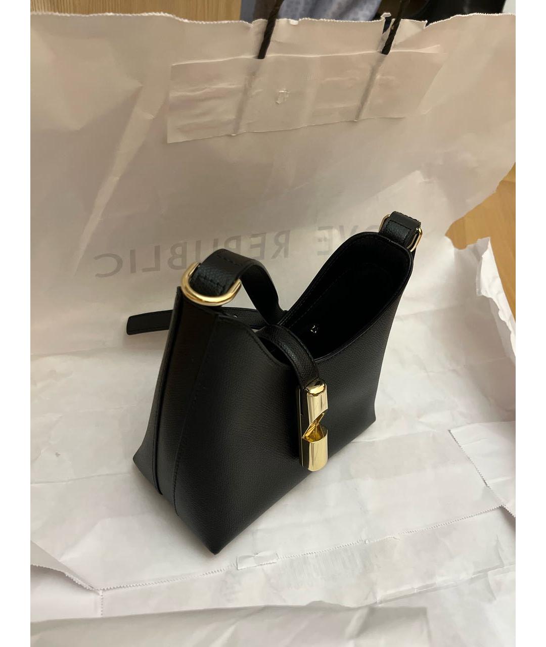 FURLA Черная кожаная сумка с короткими ручками, фото 2