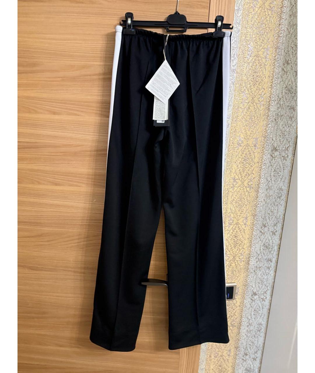 PALM ANGELS Черные хлопковые прямые брюки, фото 4
