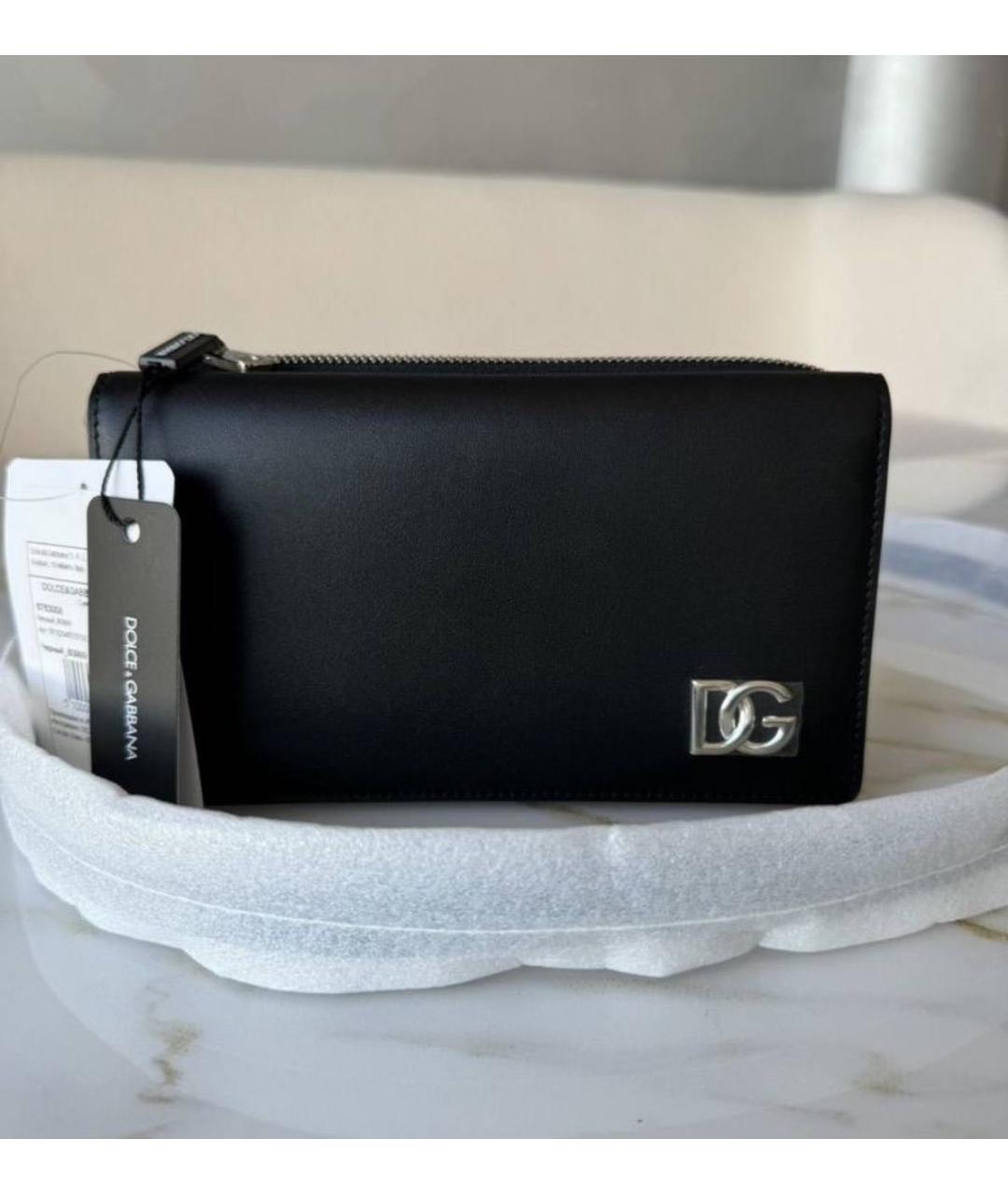 DOLCE&GABBANA Черная кожаная сумка через плечо, фото 8