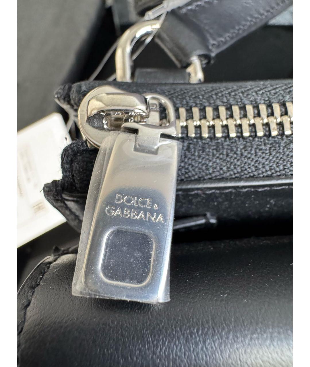 DOLCE&GABBANA Черная кожаная сумка через плечо, фото 7