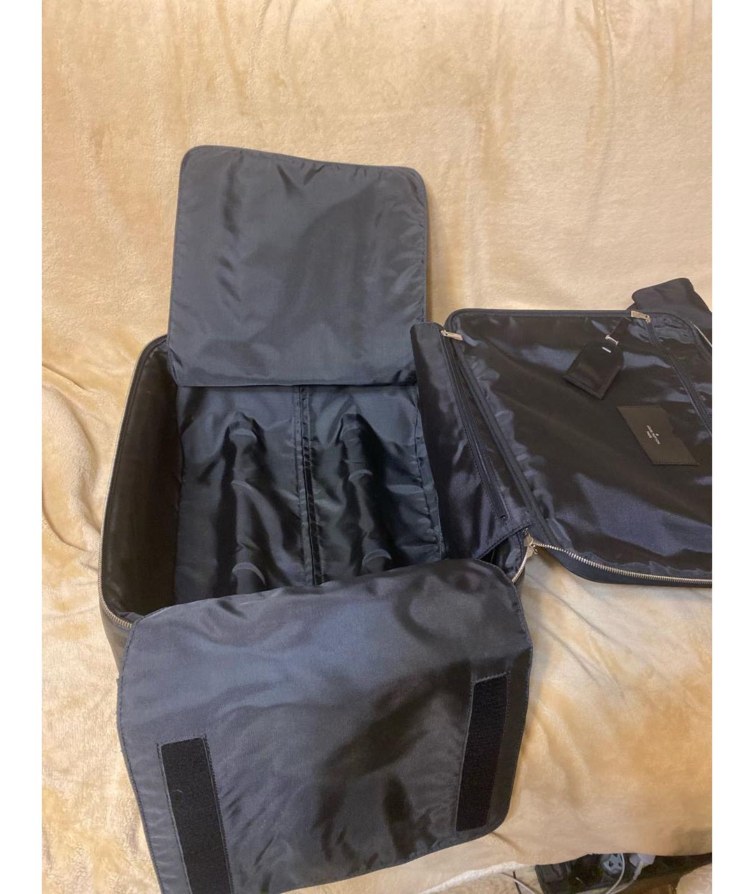 LOUIS VUITTON Антрацитовый кожаный чемодан, фото 5