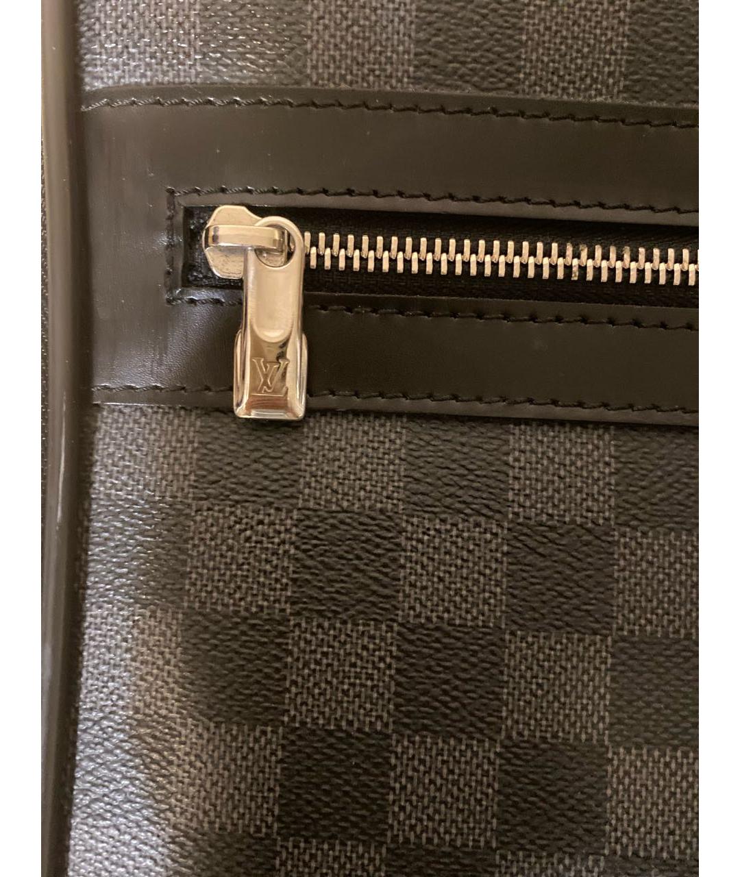 LOUIS VUITTON Антрацитовый кожаный чемодан, фото 8