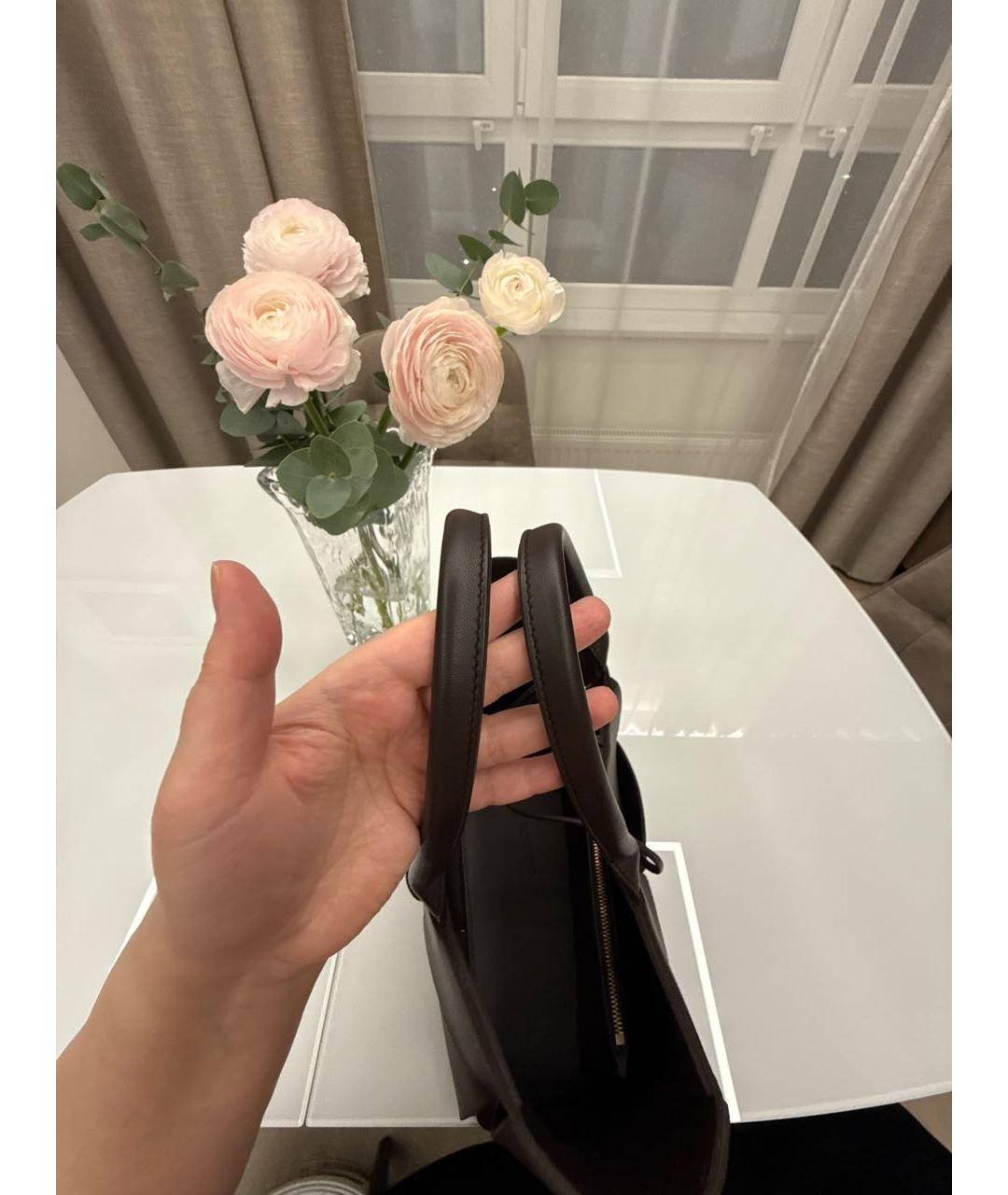 BOTTEGA VENETA Коричневая кожаная сумка с короткими ручками, фото 6