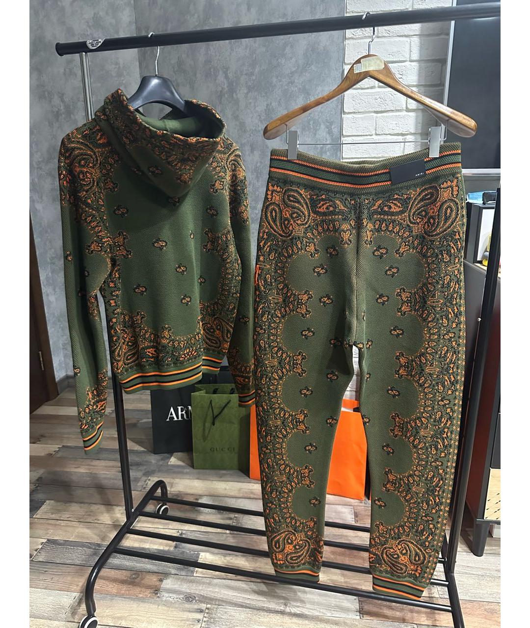 AMIRI Зеленый хлопковый спортивный костюм, фото 2