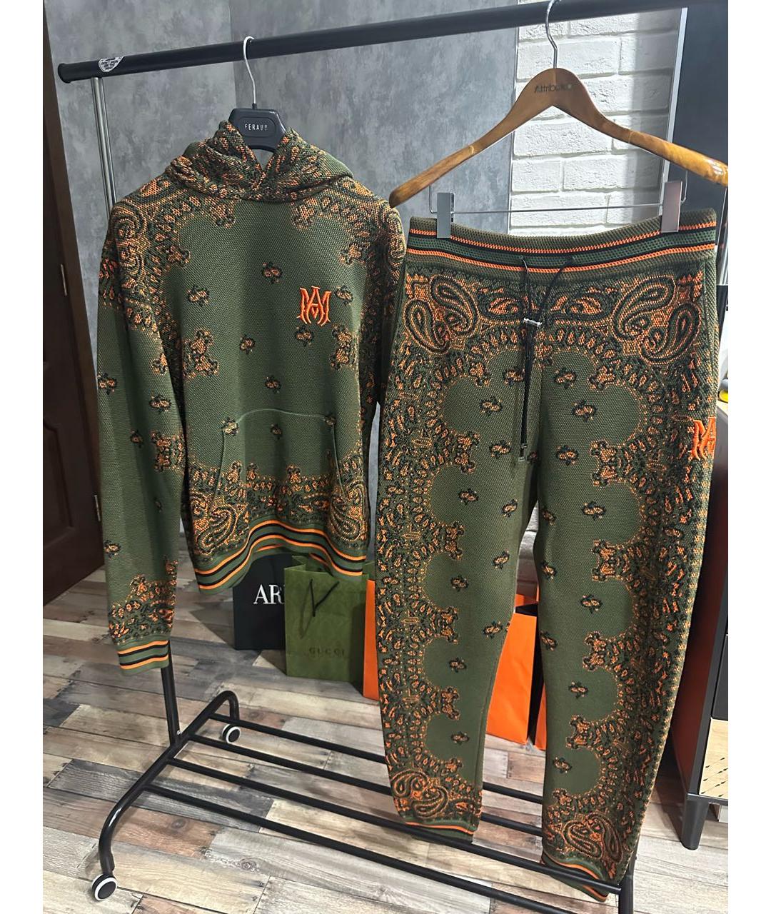 AMIRI Зеленый хлопковый спортивный костюм, фото 5