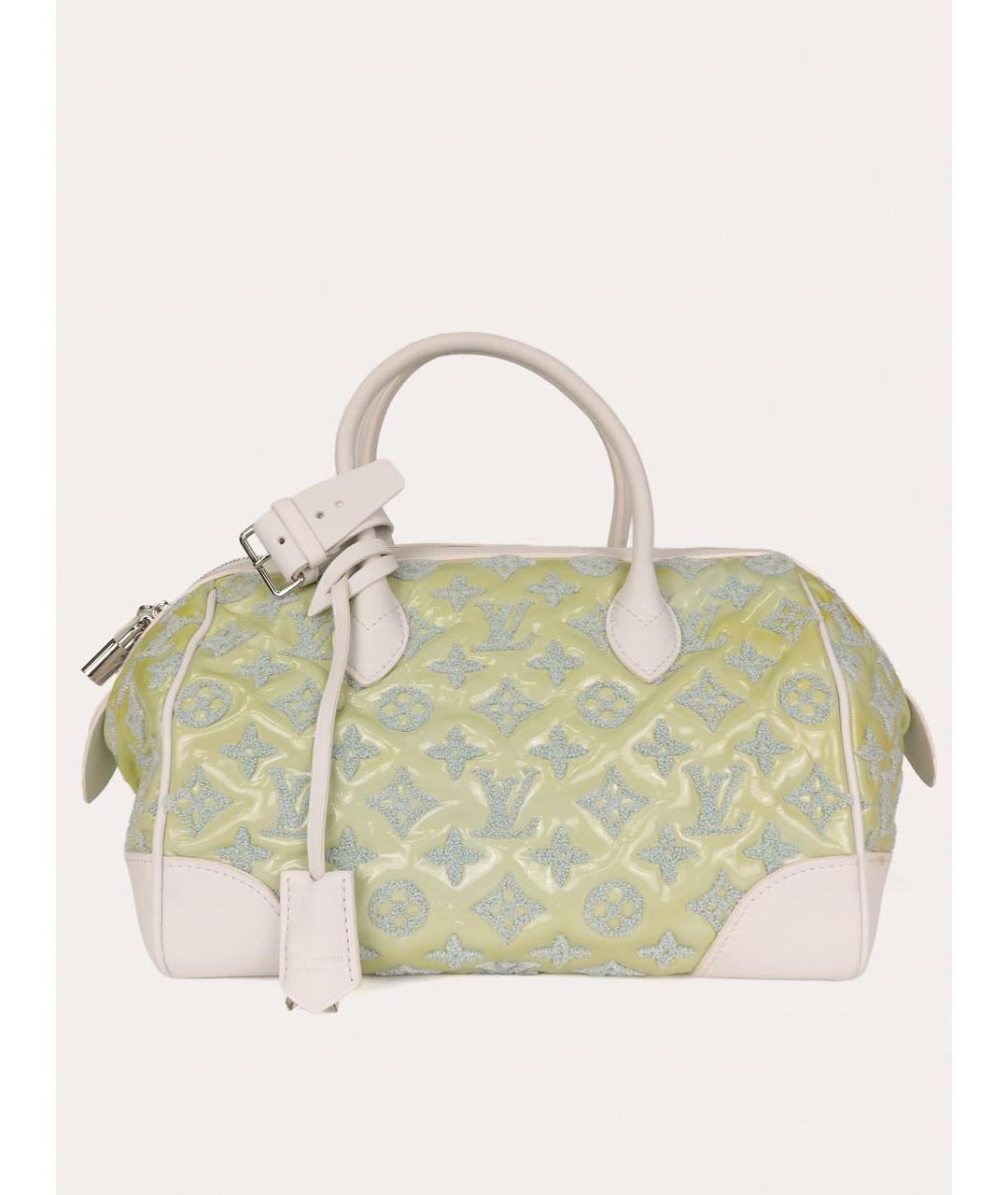 LOUIS VUITTON Салатовая кожаная сумка с короткими ручками, фото 8