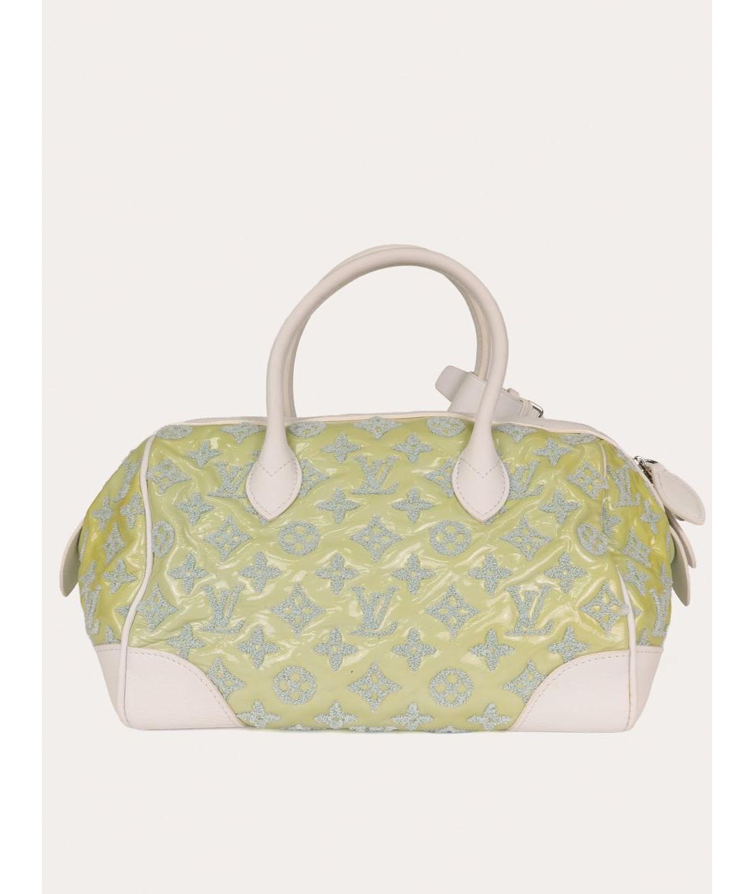 LOUIS VUITTON Салатовая кожаная сумка с короткими ручками, фото 3