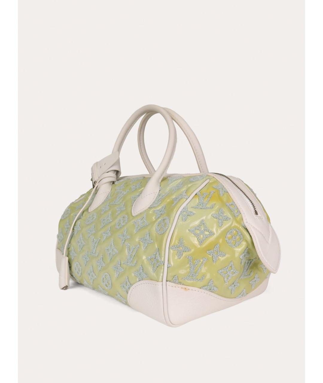 LOUIS VUITTON Салатовая кожаная сумка с короткими ручками, фото 2