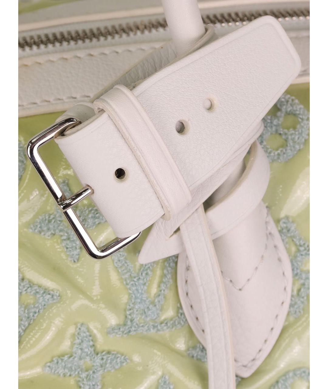 LOUIS VUITTON Салатовая кожаная сумка с короткими ручками, фото 6