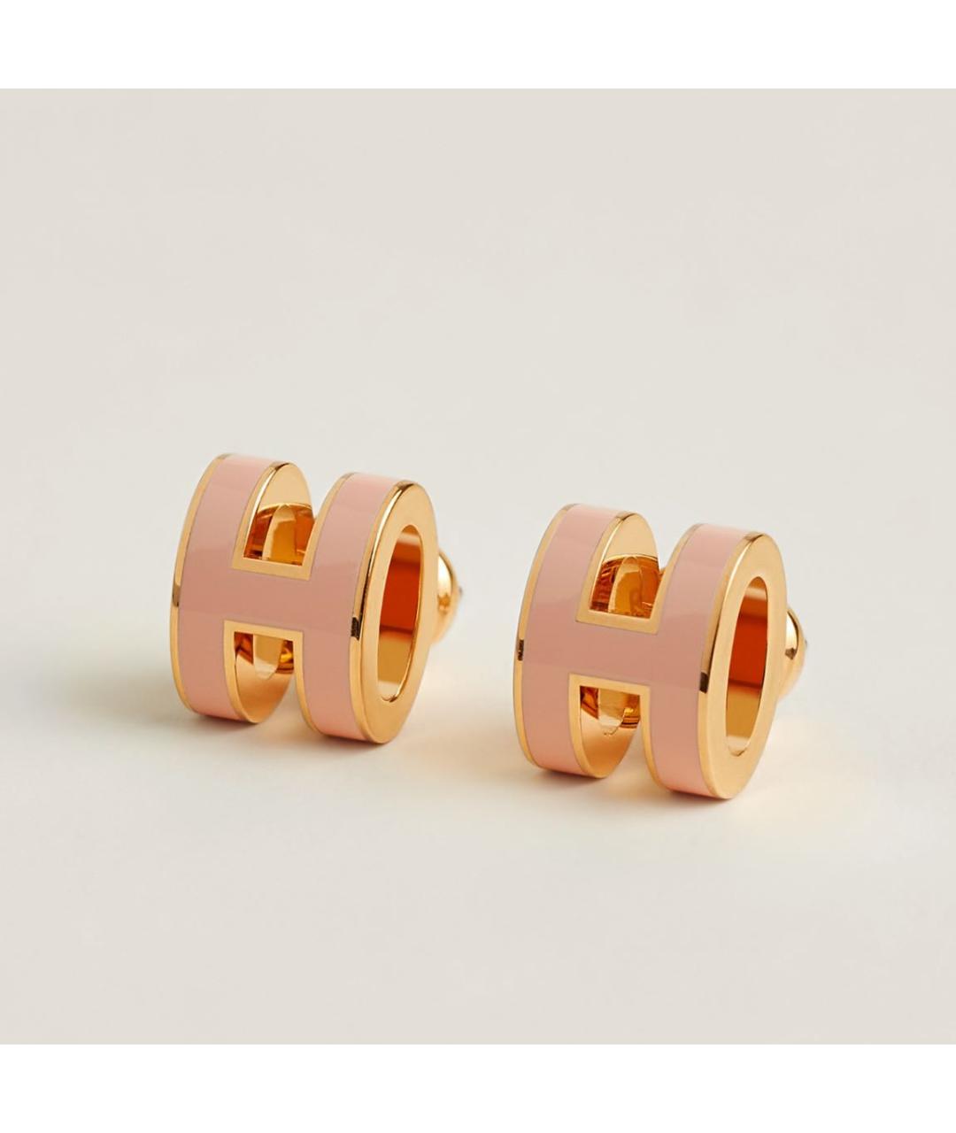 HERMES Коралловые металлические серьги, фото 3