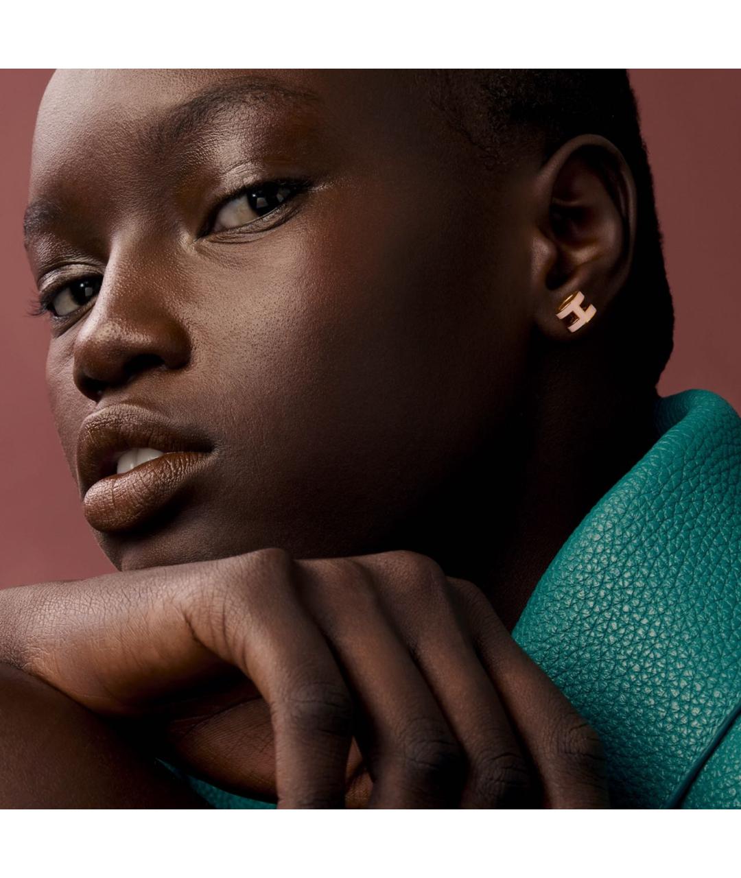 HERMES Коралловые металлические серьги, фото 2