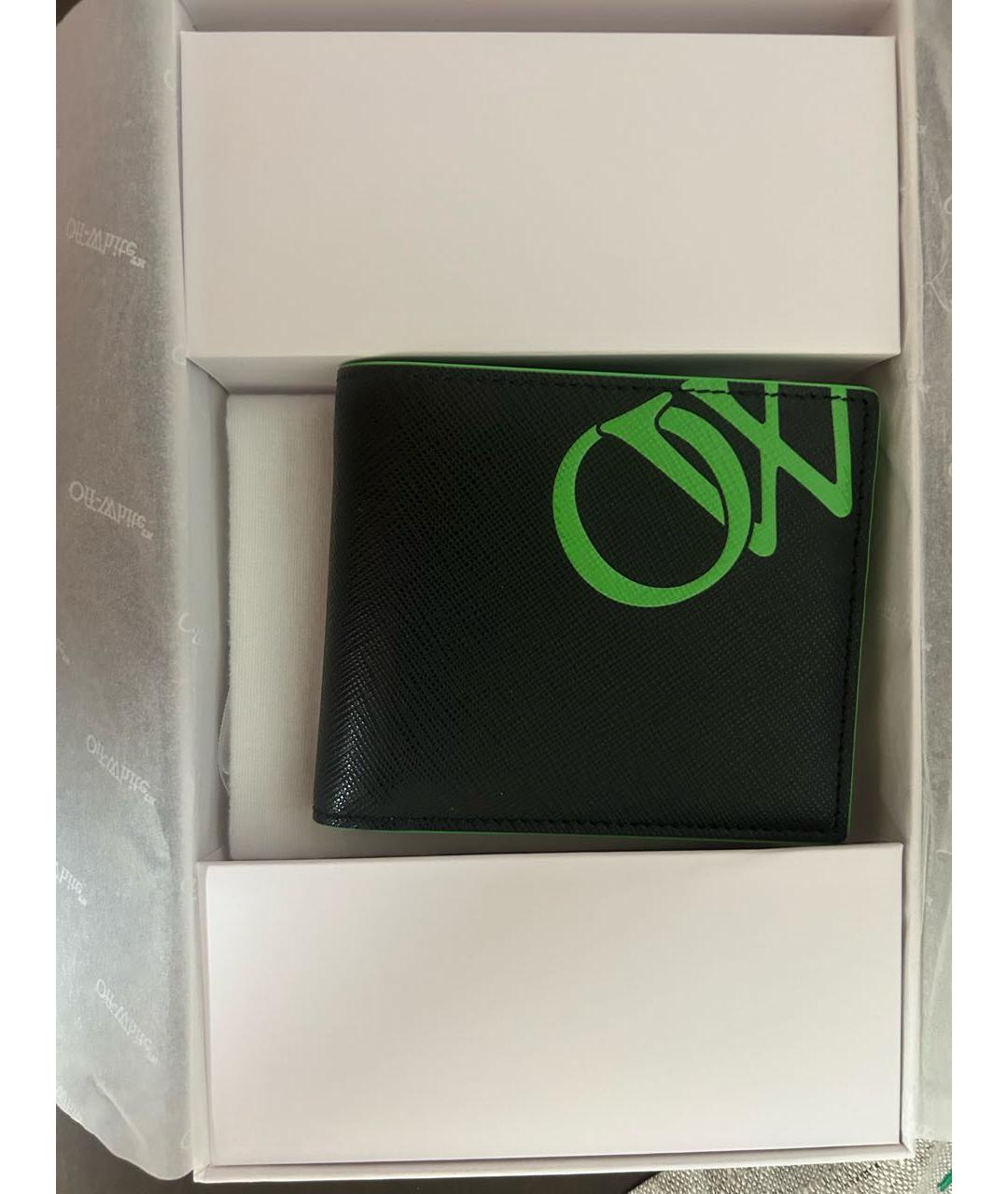 OFF-WHITE Черный кожаный кошелек, фото 7
