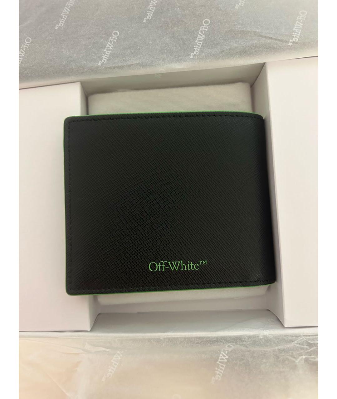 OFF-WHITE Черный кожаный кошелек, фото 3