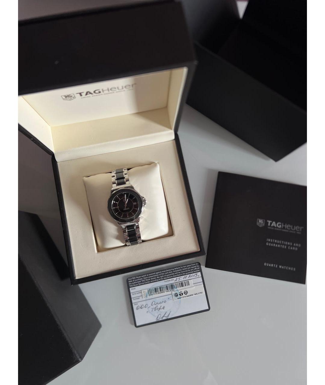 TAG HEUER Черные металлические часы, фото 5