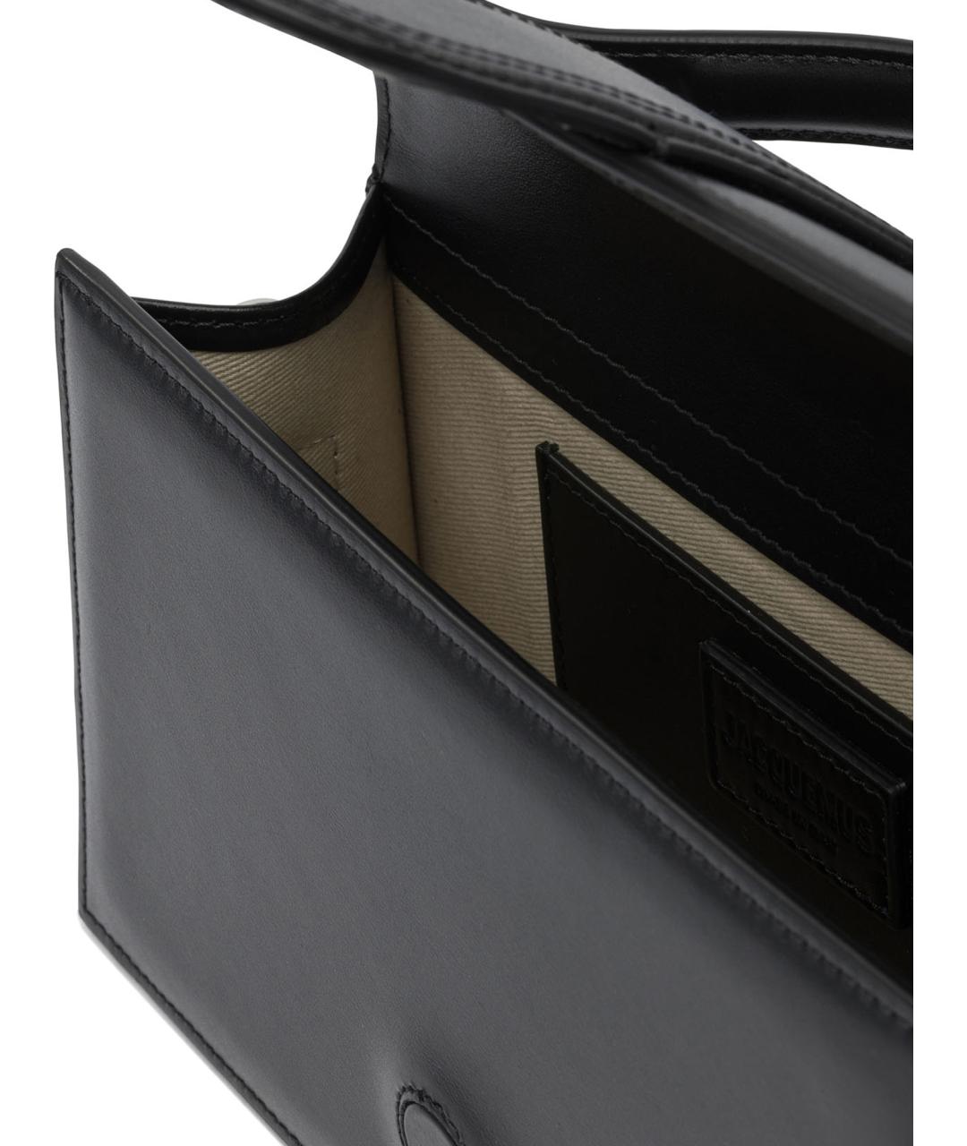 JACQUEMUS Черная кожаная сумка через плечо, фото 4