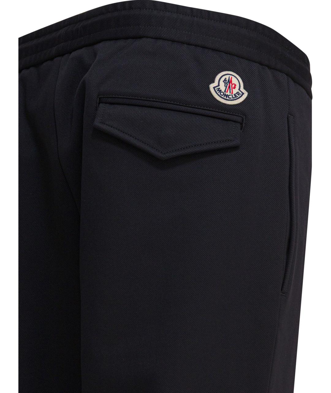 MONCLER Черные хлопковые повседневные брюки, фото 4