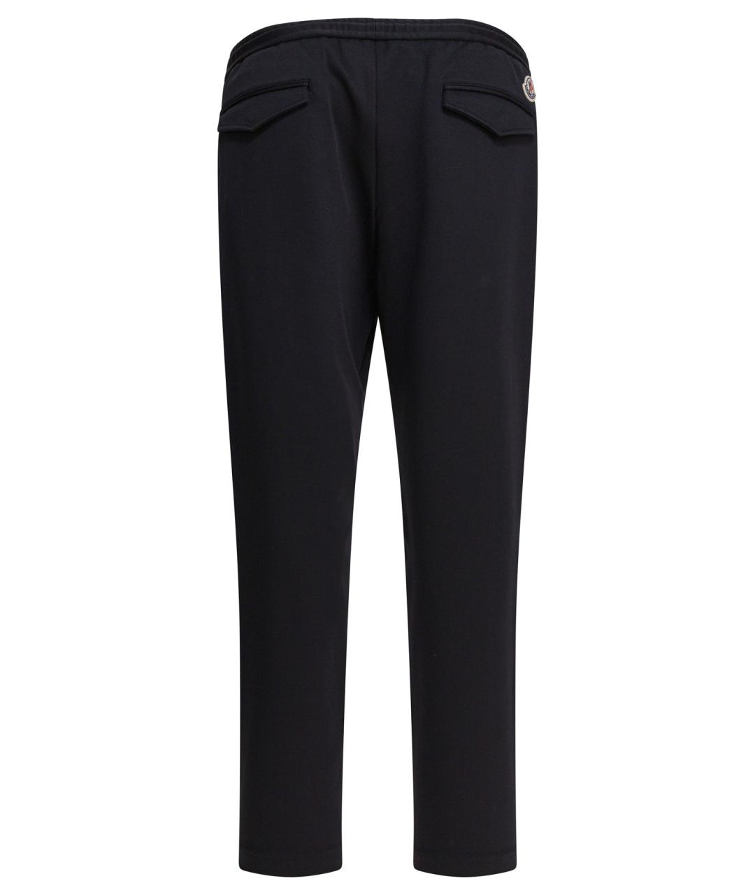 MONCLER Черные хлопковые повседневные брюки, фото 2