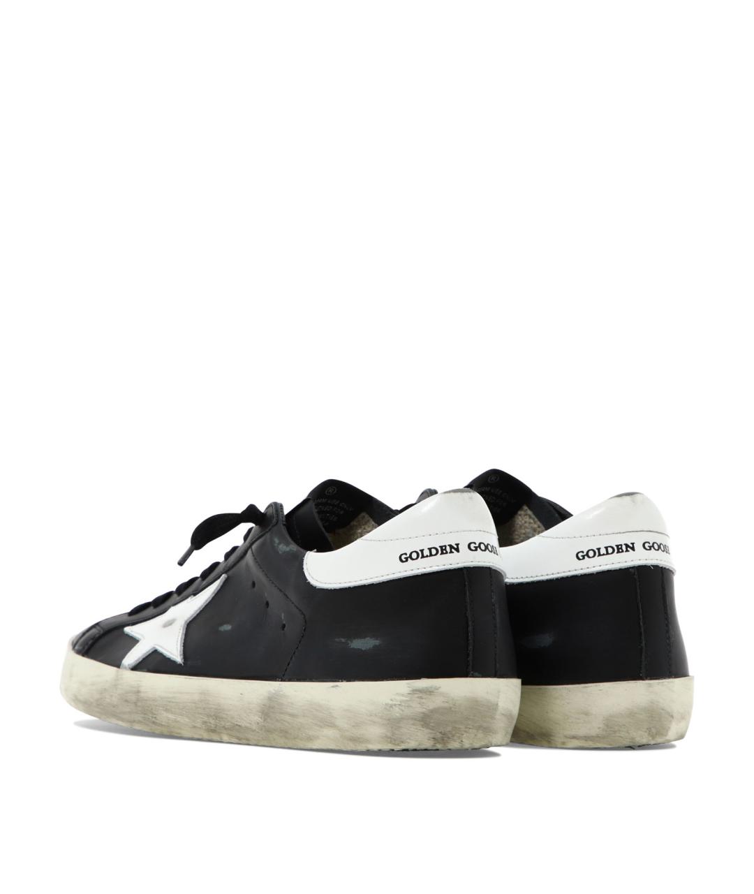 GOLDEN GOOSE DELUXE BRAND Черные кожаные низкие кроссовки / кеды, фото 4