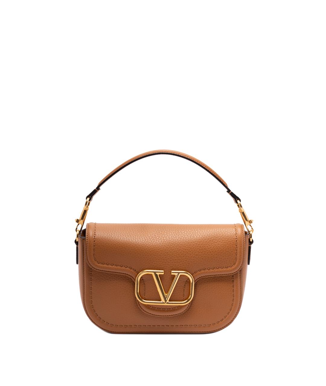 VALENTINO Коричневая кожаная сумка через плечо, фото 1