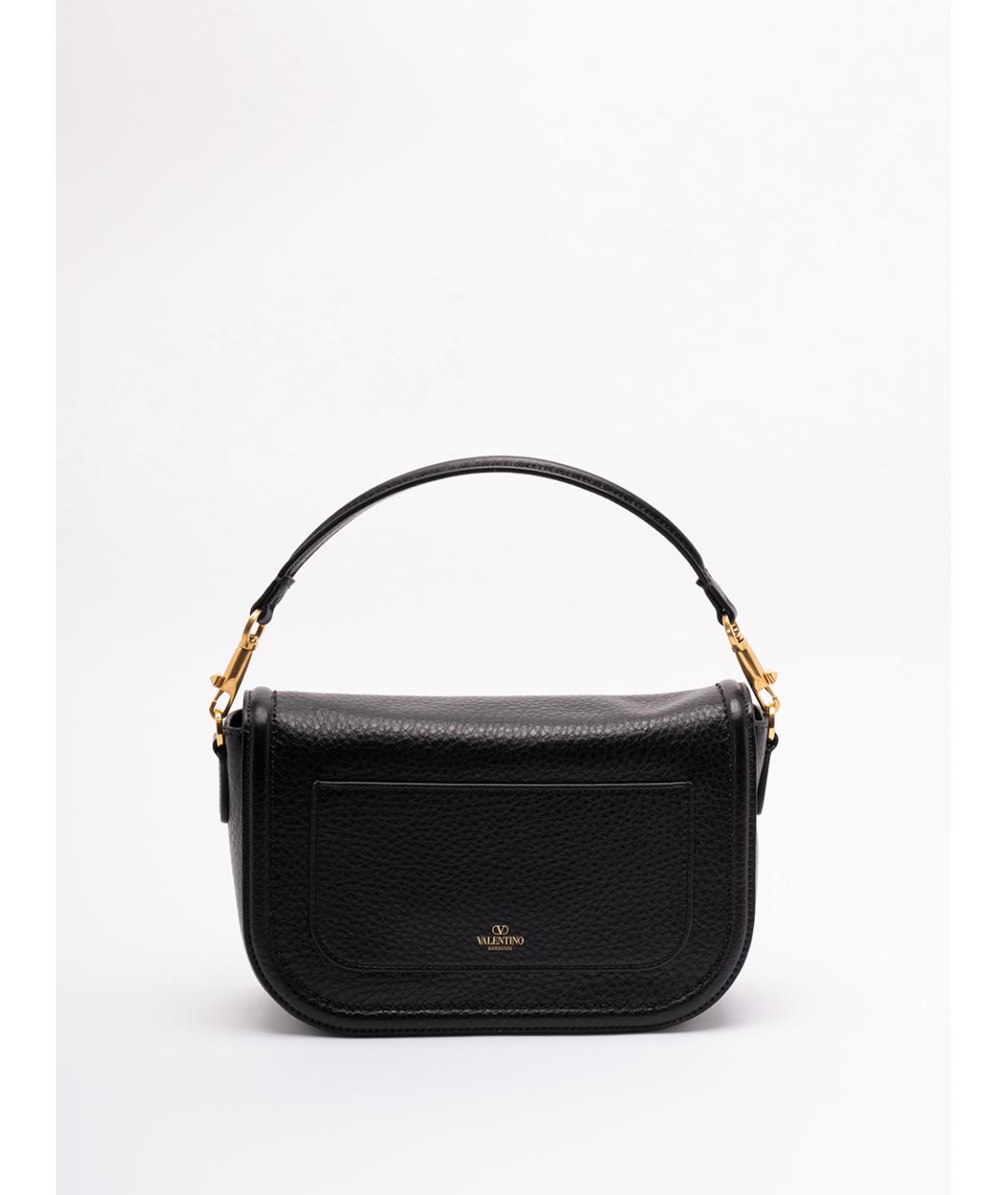 VALENTINO Черная кожаная сумка через плечо, фото 2