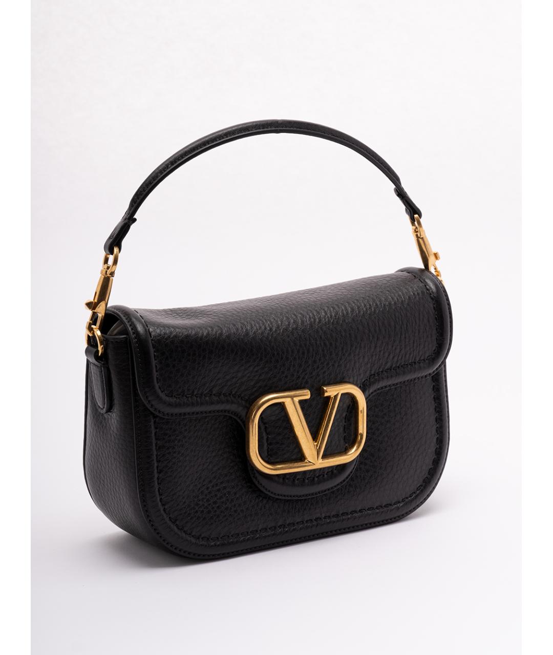 VALENTINO Черная кожаная сумка через плечо, фото 3