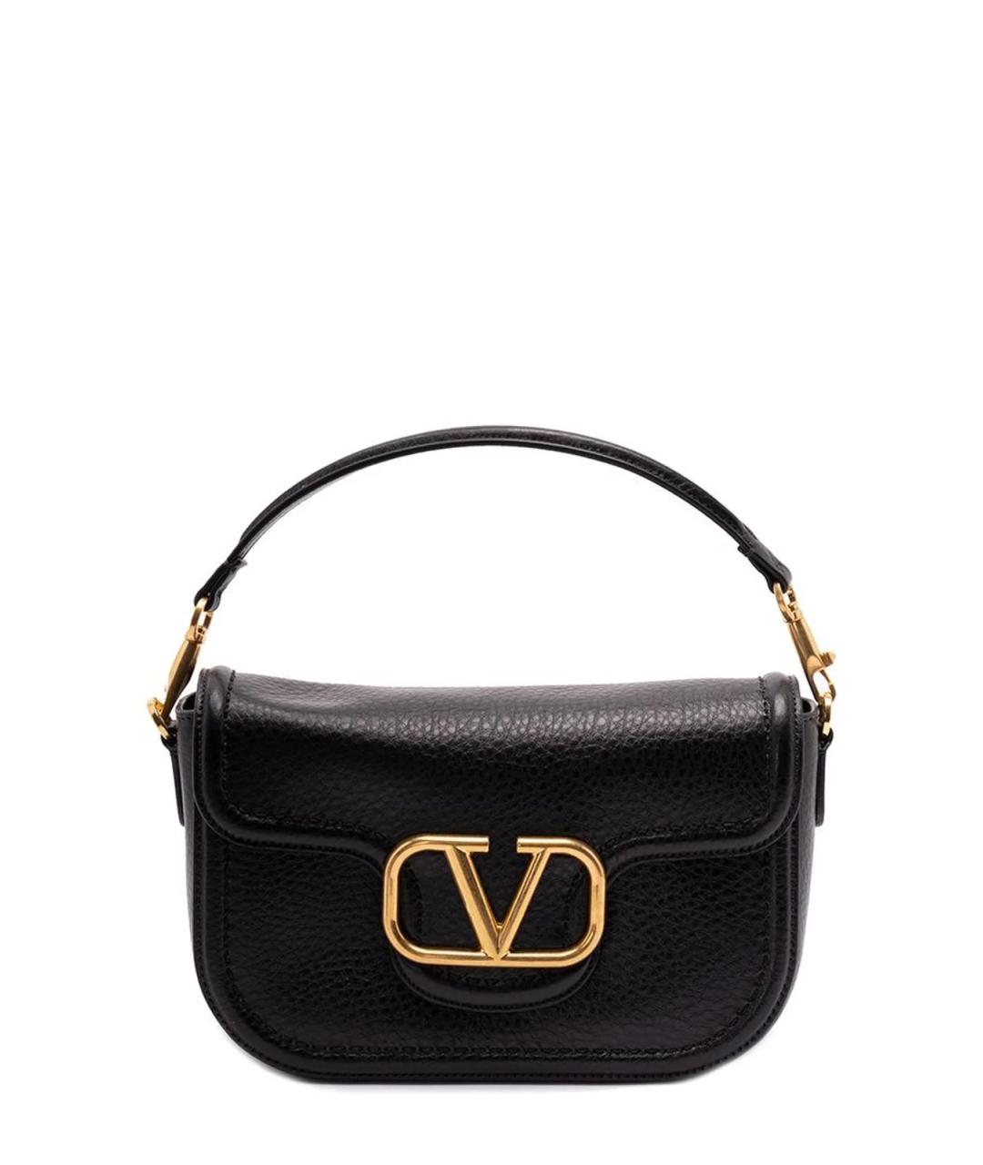 VALENTINO Черная кожаная сумка через плечо, фото 1