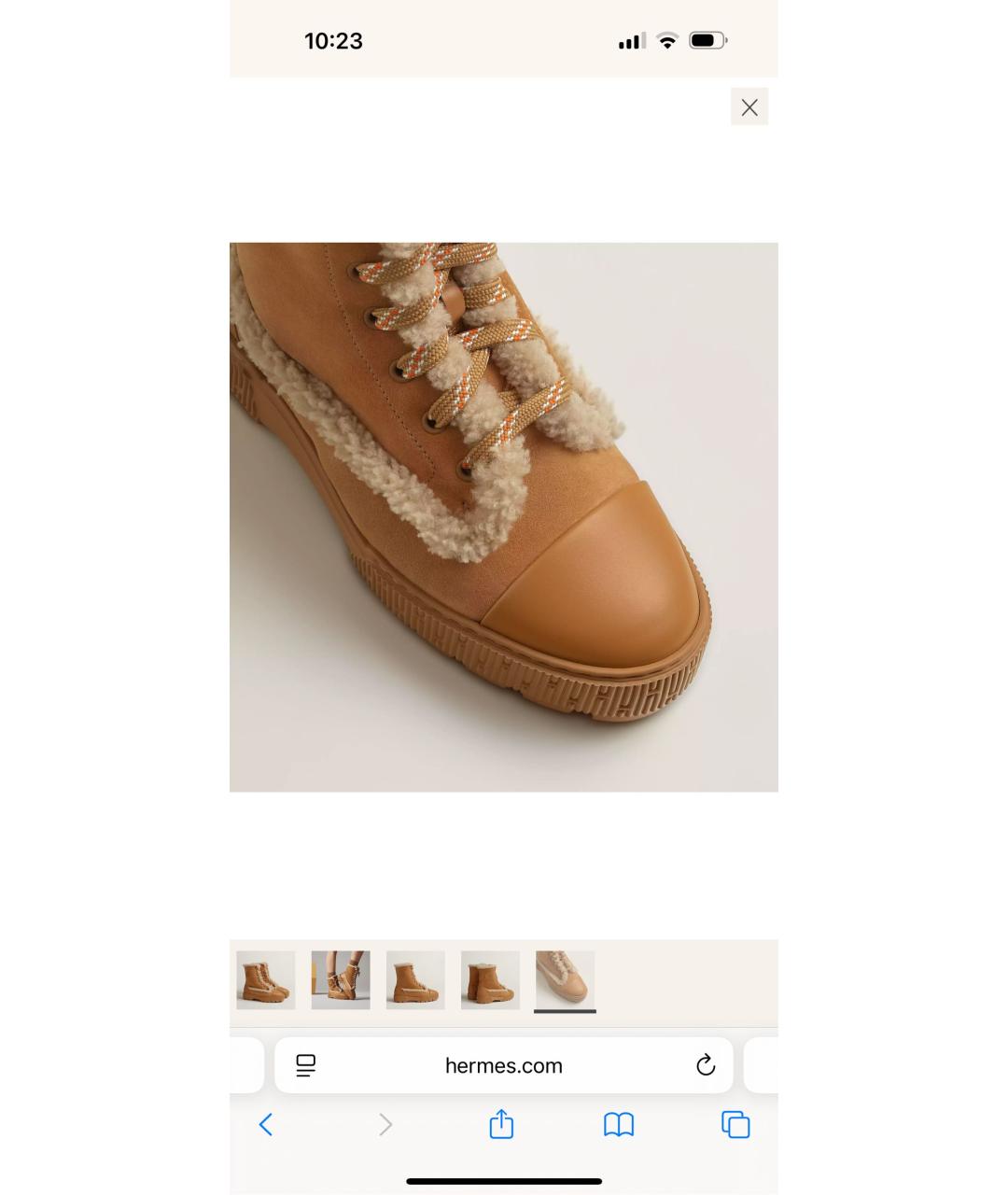 HERMES Коричневые замшевые ботинки, фото 3