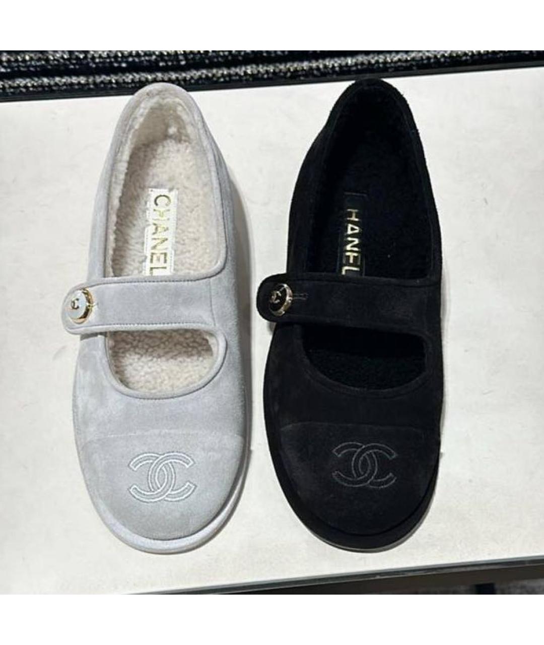 CHANEL Черные замшевые балетки, фото 3