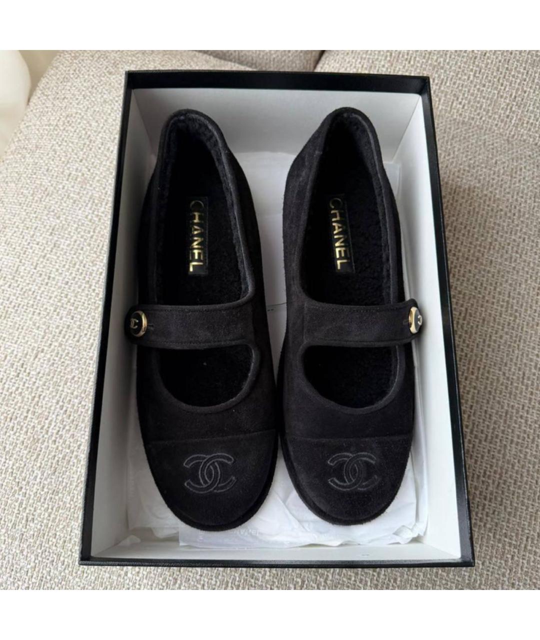 CHANEL Черные замшевые балетки, фото 2