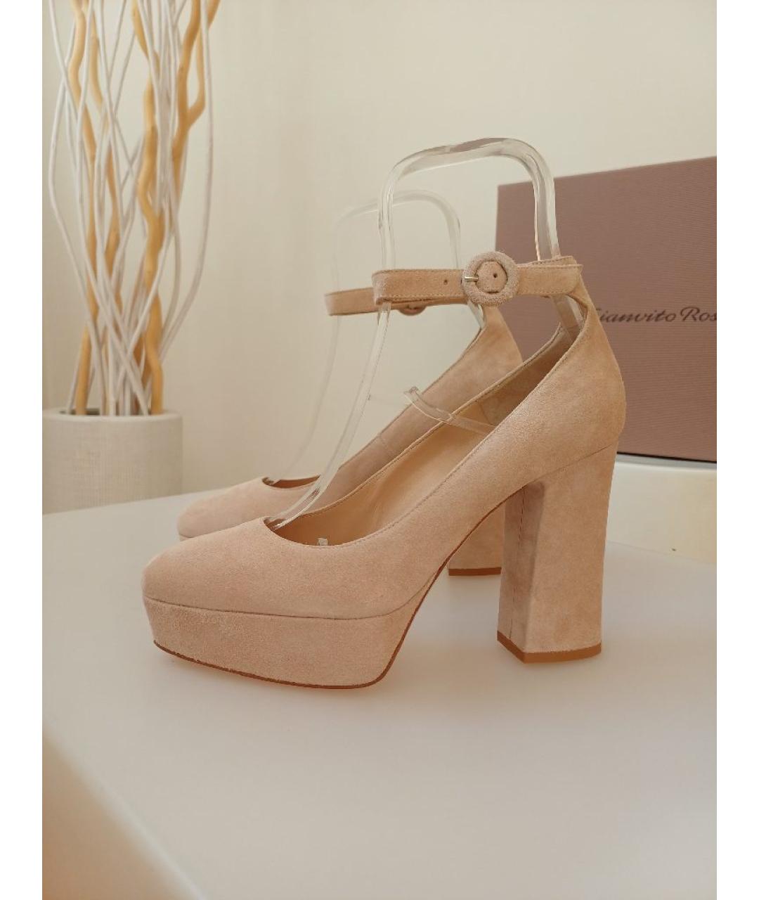 GIANVITO ROSSI Бежевые замшевые туфли, фото 2