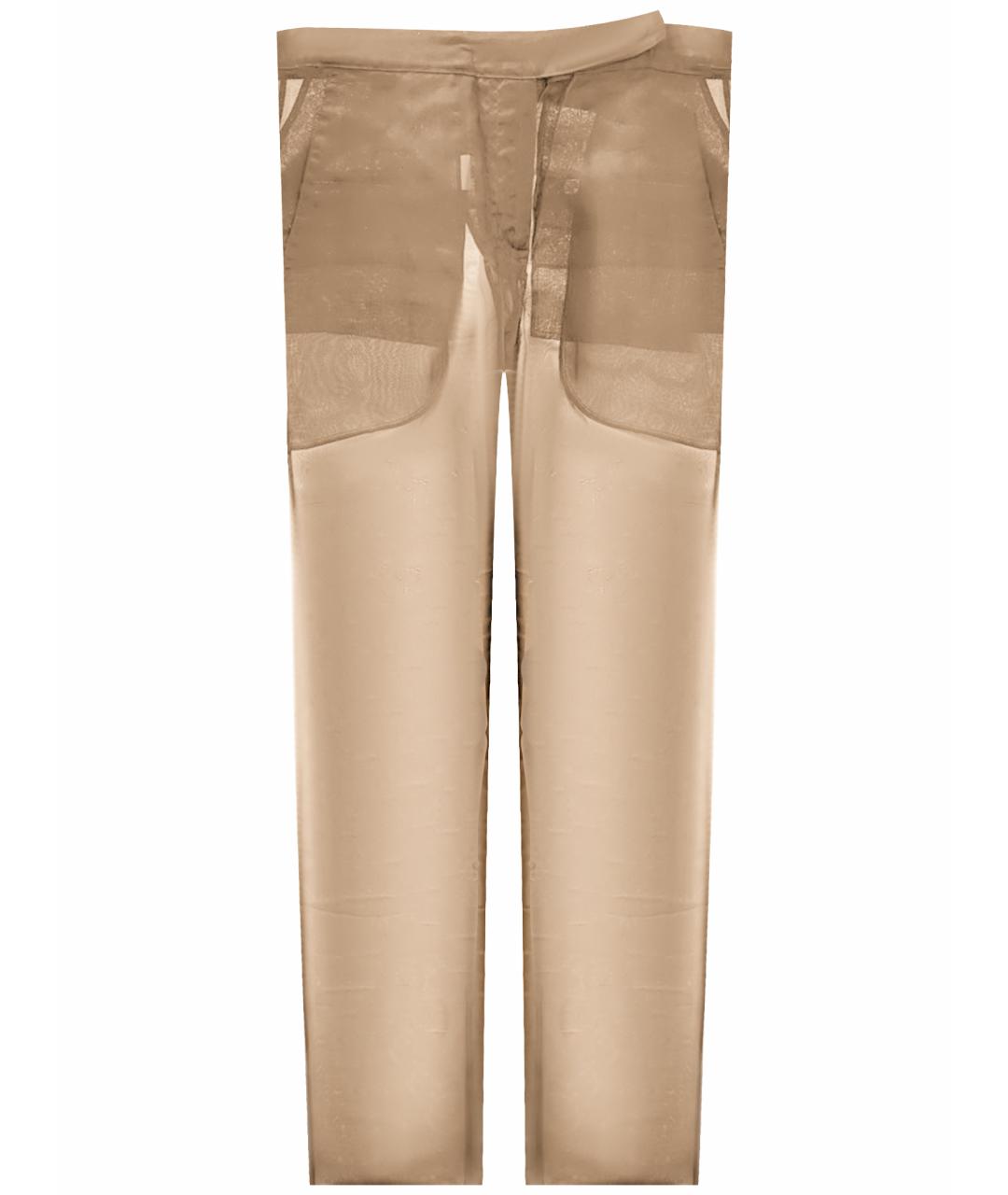MAX MARA Бежевые шелковые брюки узкие, фото 1