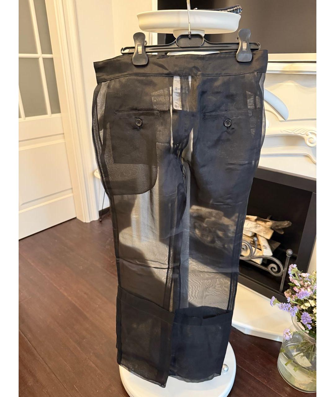 MAX MARA Черные шелковые брюки узкие, фото 2