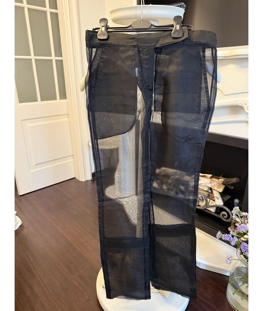 MAX MARA Черные шелковые брюки узкие, фото 3