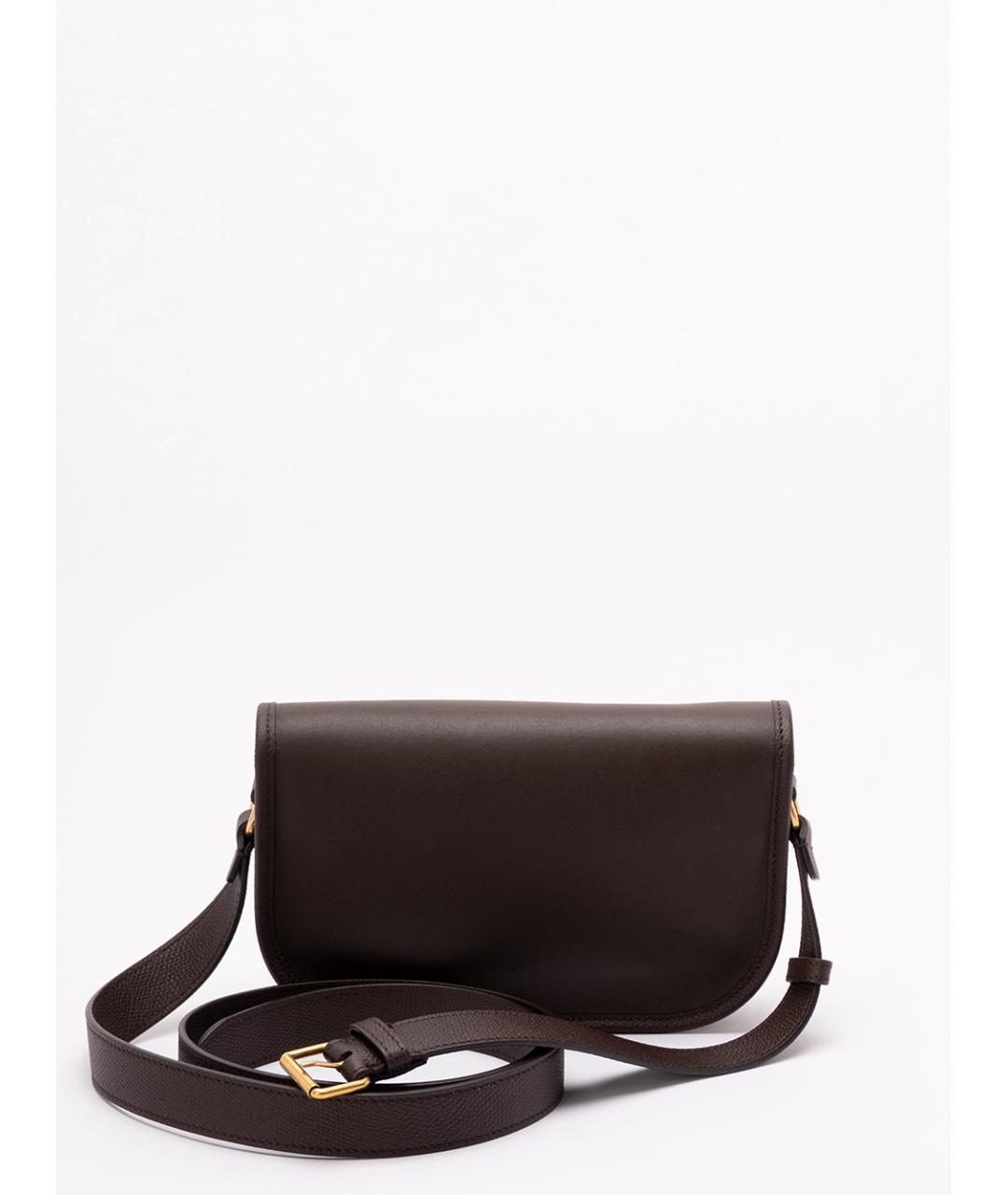 VALENTINO Коричневая кожаная сумка на плечо, фото 2