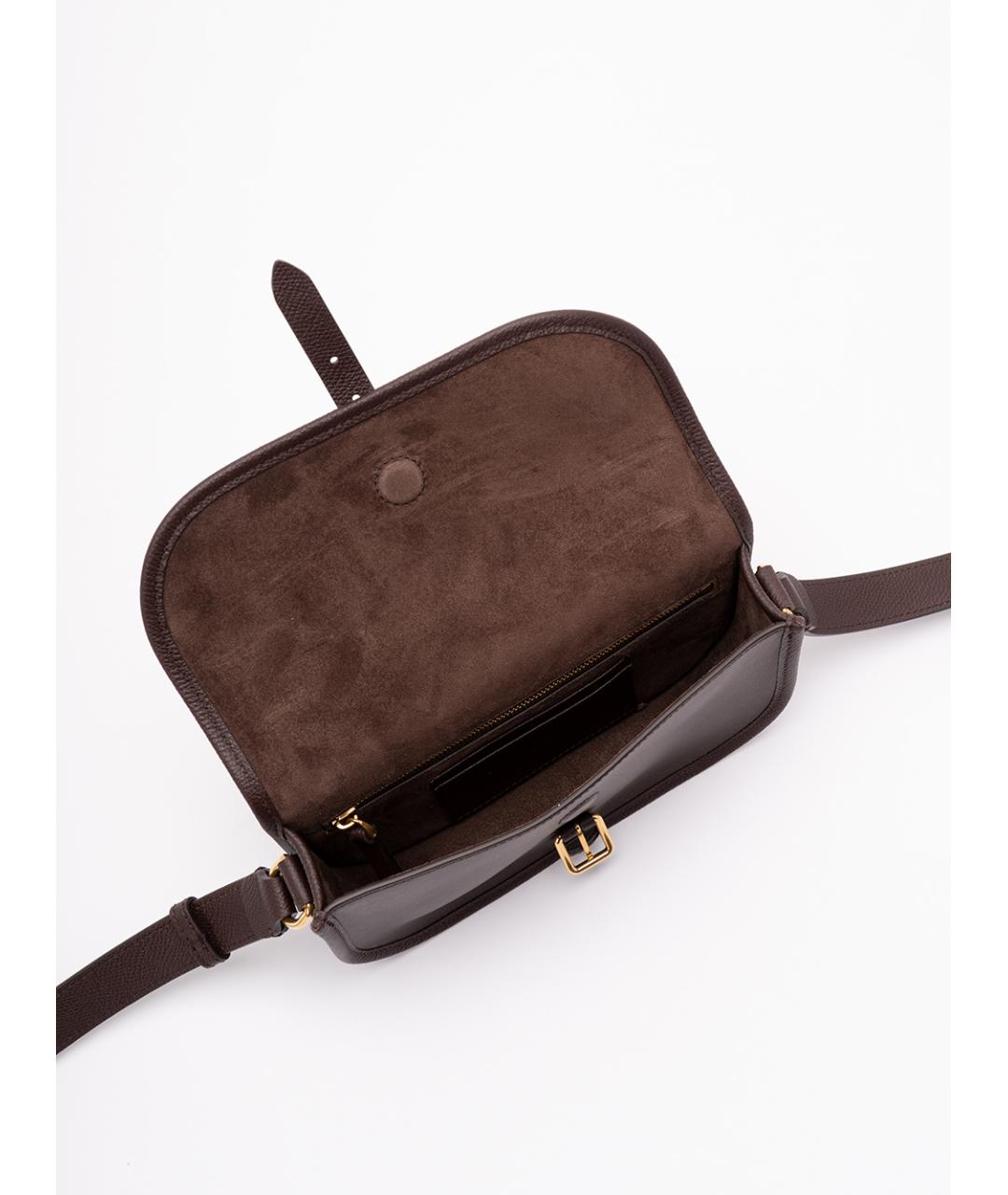 VALENTINO Коричневая кожаная сумка на плечо, фото 5