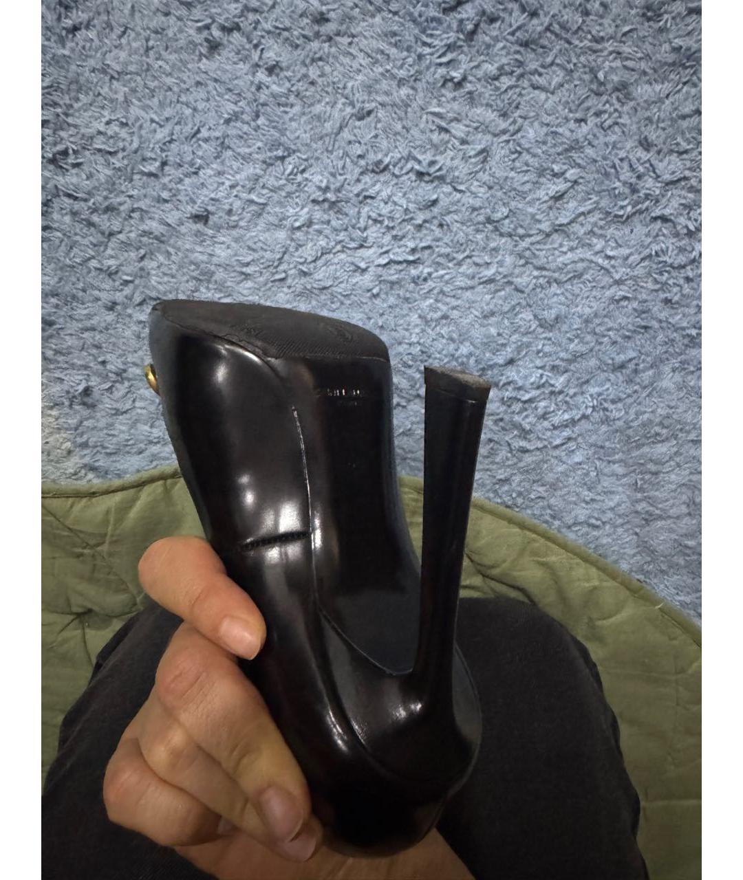 SAINT LAURENT Черные кожаные туфли, фото 4