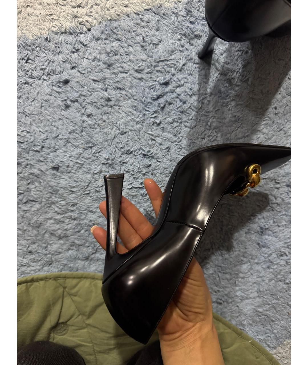 SAINT LAURENT Черные кожаные туфли, фото 8