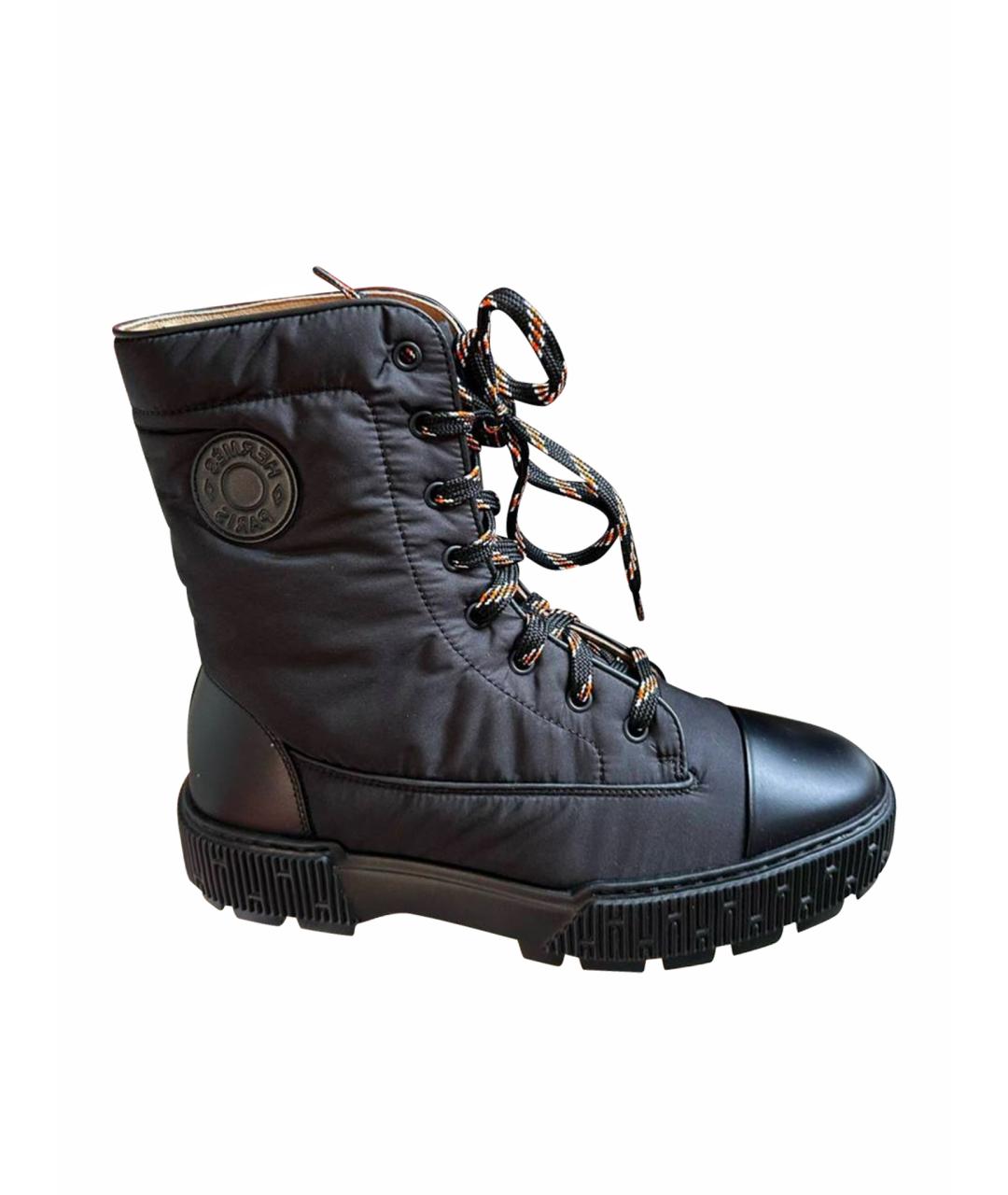 HERMES Черные синтетические ботинки, фото 1