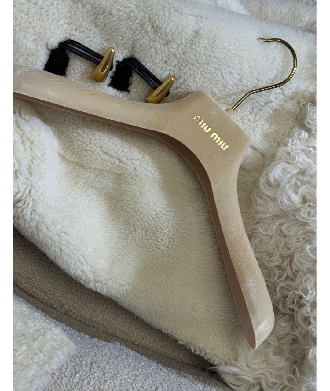 MIU MIU Белая кожаная дубленка, фото 6