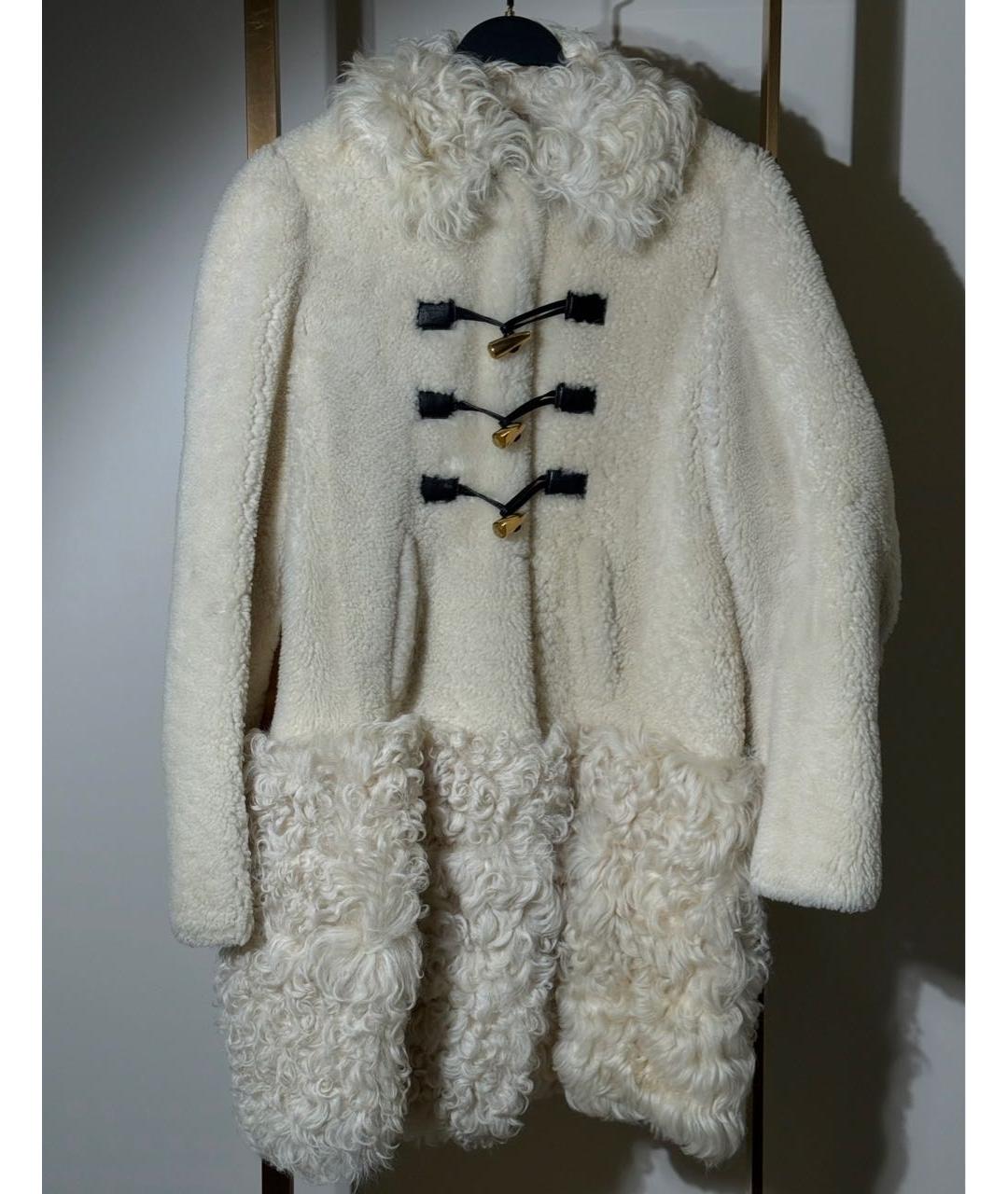 MIU MIU Белая кожаная дубленка, фото 7
